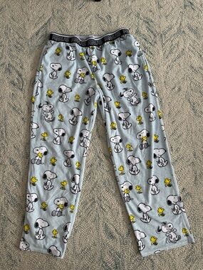 Peanuts Light Gray Snoopy & Woodstock Pajama Bottoms